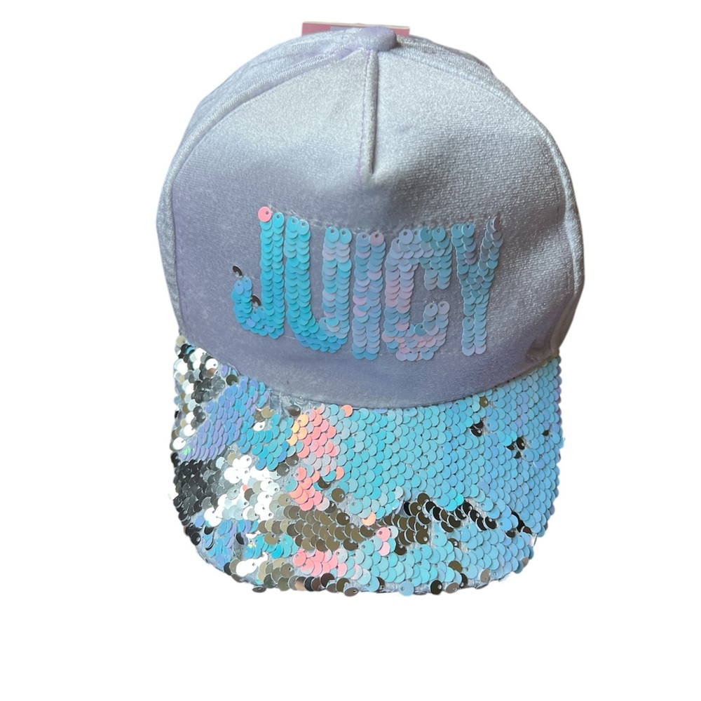 Juicy Couture BNWT Lavender Velour and Silver Sequin Hat Cap